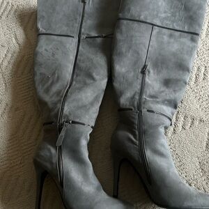 Gray High Heel Women's Boots
